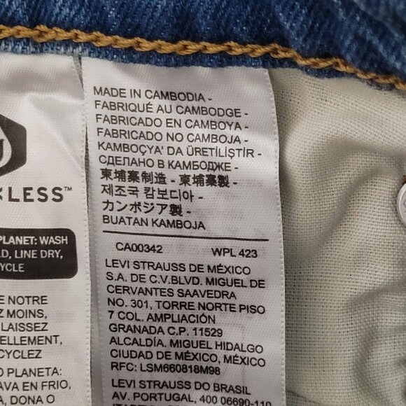 Levis Premium High-Rise Skinny Fit Jeans Womens Size 28 Blue Distressed - Picture 9 of 11